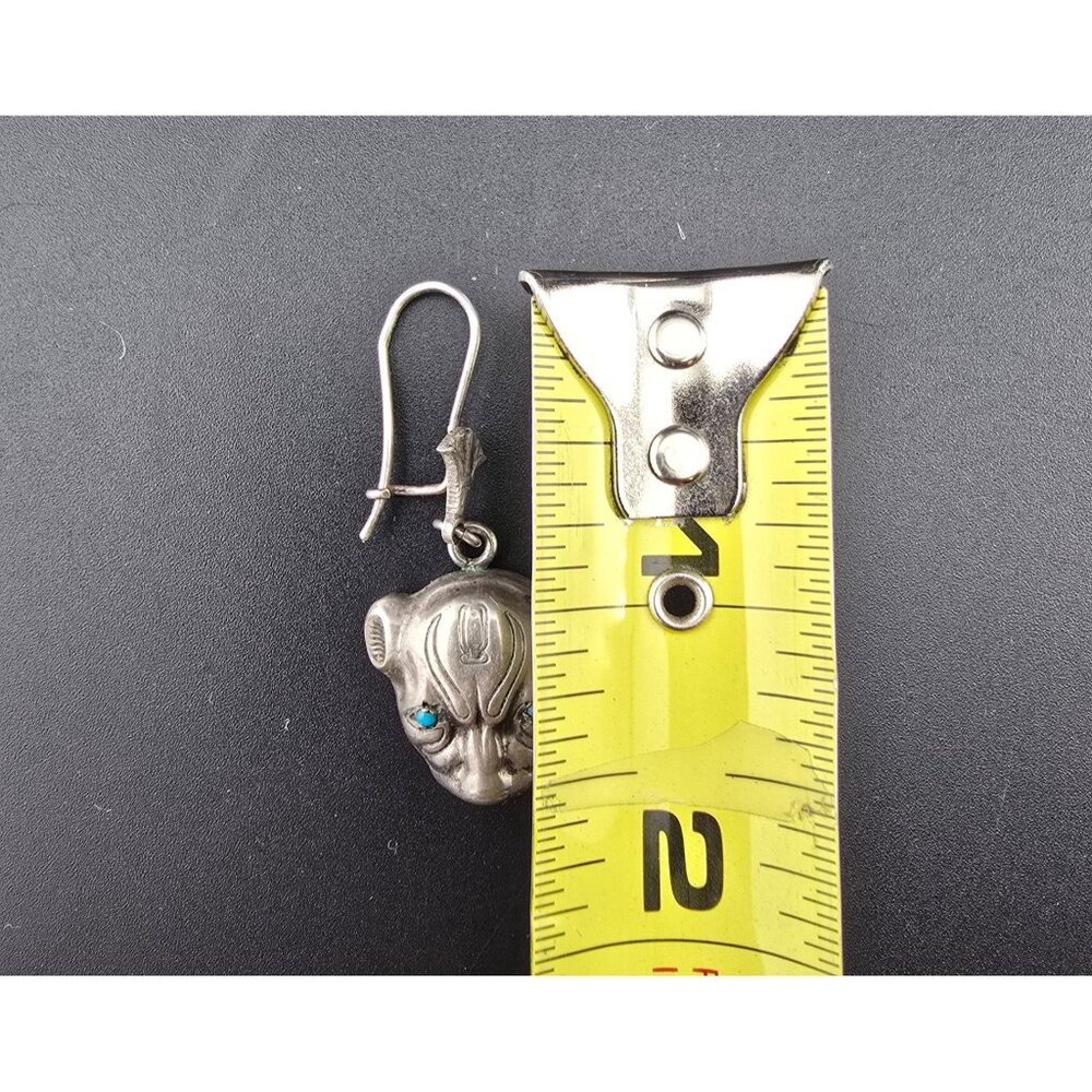 Sterling Silver Egyptian Sekhmet Bastet Cat Earrings Marked - Picture 4 of 10